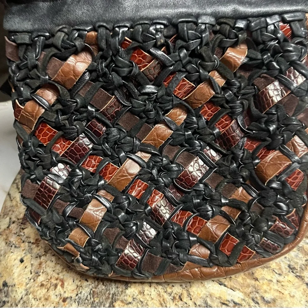 Sharif • Vintage • Small • Brown/ Black • Leather • Crossbody Handbag - Picture 2 of 13